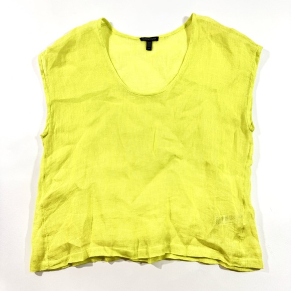 Eileen Fisher Organic Linen Top Sleeveless Scoop Neck - Picture 1 of 6